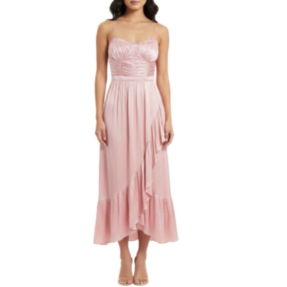 NWT Ramy Brook Braelyn Dress. Maxy length//asymetric In light pink Size 4
